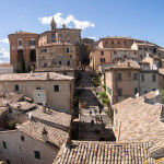 Il borgo di Corinaldo ripreso dall'alto durante il contest fotografico tra droni alla Festa dei Folli 2016