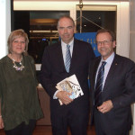 Marco Severini (al centro) ospite del Rotary Club di Senigallia