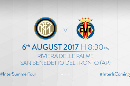 La locandina del match tra Inter e Villareal a San Benedetto del Tronto