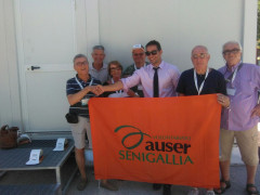 I volontari dell'Auser a Pieve Torina per un gesto di solidarietà verso la comunità colpita dal terremoto