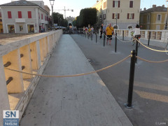La transennatura attuata su ponte II Giugno a Senigallia