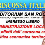 Gli effetti dell'Eurozona sulla politica economica territoriale - Incontro a San Rocco organizzato da Riscossa Italia