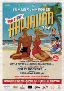 La locandina dell'Hawaiian party al Summer Jamboree 2017