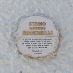 Restaurato il gruppo scultoreo situato all’ingresso dello stadio comunale Bianchelli di Senigallia. Foto di M.Mariselli