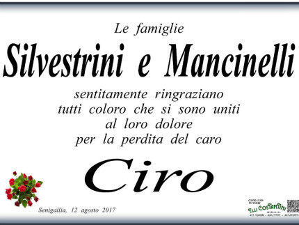 Partecipazione dolore famiglia Silvestrini-Mancinelli