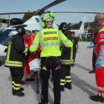 L'intervento dell'elisoccorso a Corinaldo