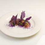 Carpaccio di ricciola "Violet" - ricetta di Marco Veglio