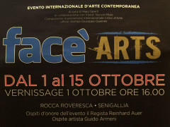 La locandina della mostra "Facè arts" a Senigallia