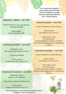Il programma della stagione autunnale dell'iniziativa dedicata ai bambini "Stiamo Fuori. Esperienze in natura per piccoli esploratori"