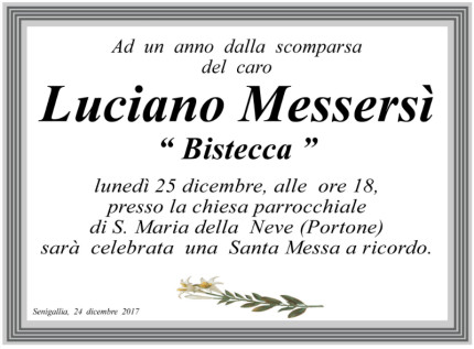 Una Messa a ricordo del caro Luciano Messersì “Bistecca”