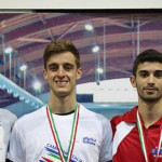 Giacomo Brandi, a destra, bronzo agli italiani indoor di marcia