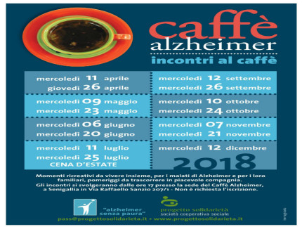 Caffè Alzheimer, prossimi appuntamenti