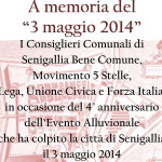 Commemorazione alluvione 2014 - Pergamena di ringraziamento da parte dei gruppi consiliari