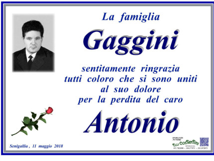Morte Antonio Maggini, ringraziamenti famiglia