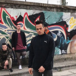 Il rapper di Senigallia Karma sul set di "Voglio una vita diversa"