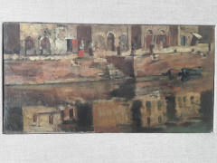 Il Misa in centro a Senigallia dipinto da Corrado Gabani, pittore dell'800 e '900