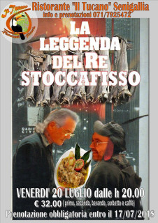 La leggenda del re stoccafisso - Cena al ristorante pizzeria Il Tucano di Senigallia