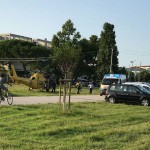 Eliambulanza atterrata in zona Saline