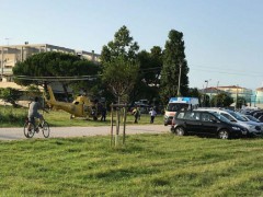 Eliambulanza atterrata in zona Saline