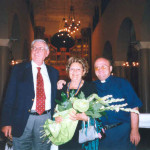 Leopoldo Uccellini e la sua signora con Don Bartera all'inaugurazione dell'organo di Santa Maria della Neve