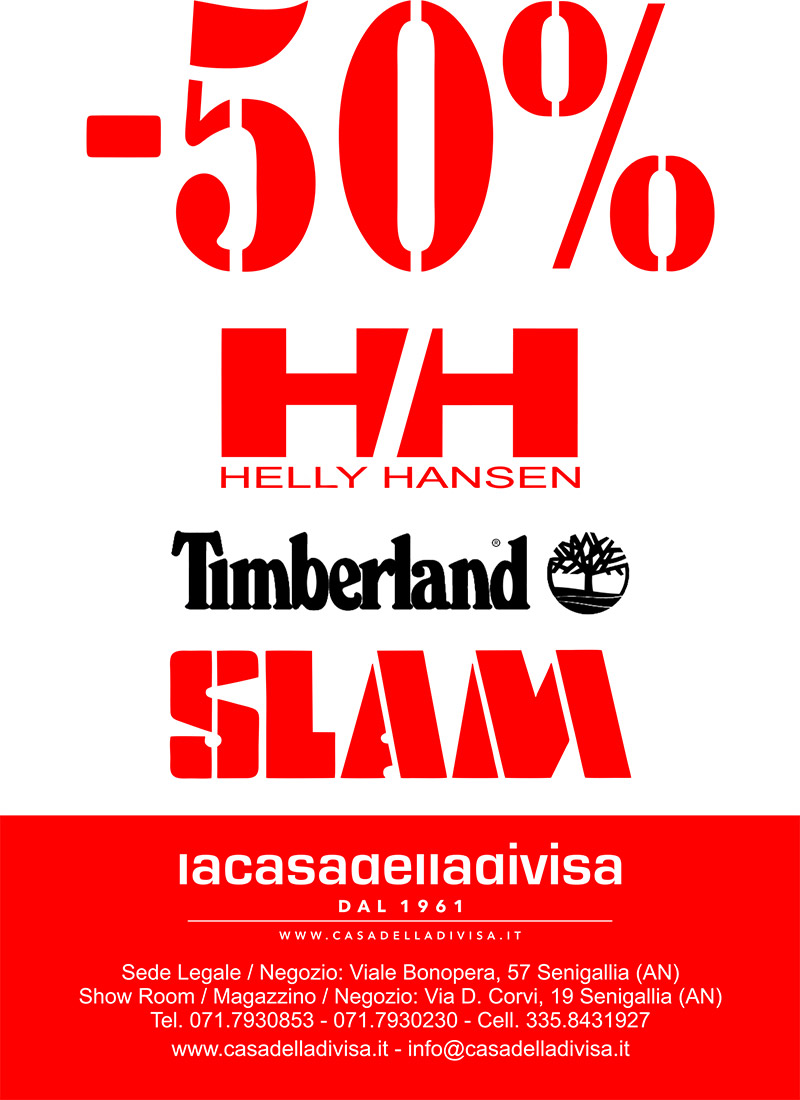 La Casa della Divisa – sconto 50% su articoli sportivi Slam, H H, Timberland  - Senigallia Notizie