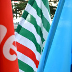 Bandiere Cgil Cisl Uil