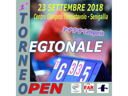 Torneo regionale open di tennistavolo a Senigallia