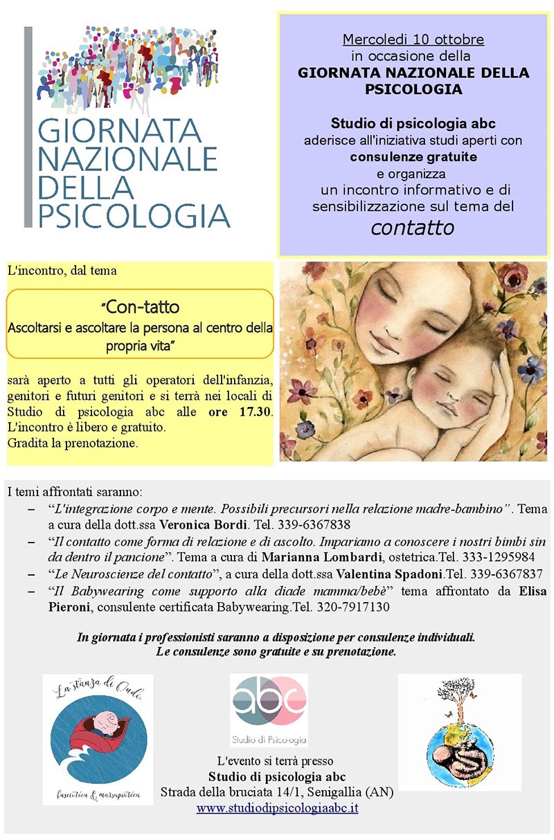 Giornata Nazionale della Psicologia allo studio di psicologia abc di Senigallia