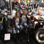 Hana Richtrova, Matteo Latini e Stefano Ferretti a Eicma 2018 con la loro moto "Rocket"