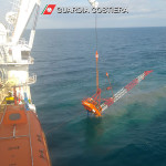 Operazioni di recupero della gru crollata dalla Piattaforma Eni Barbara F