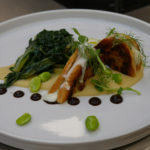 Toast di rombo, fave, bieta e aglio nero fermentato - ricetta ristorante La DegOsteria