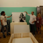 Apertura opere per la mostra per il ventennale del Summer Jamboree insieme a delegati Unesco