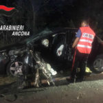 Auto contro alberi: incidente a Casine di Ostra