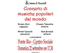 Concerto di musiche popolari dal mondo al Centro Sociale di Ponte Rio