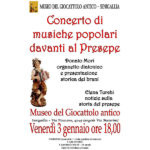 Musiche popolari natalizie davanti al presepe nel Museo del giocattolo antic