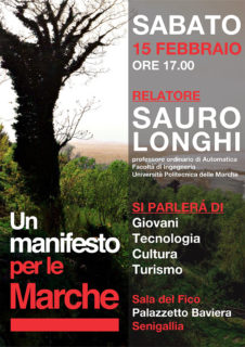 Un manifesto per le Marche - Relatore Sauro Longhi - locandina