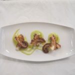 Polpo grigliato su crema di patata prezzemolata - ricetta ristorante AB - Alberto Berardi