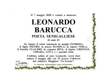 Il 7 maggio 2020 è venuto a mancare Leonardo Barucca