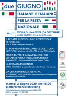 Dibattito sulla Festa della Repubblica Promosso dall'Associazione di Storia Contemporanea - locandina