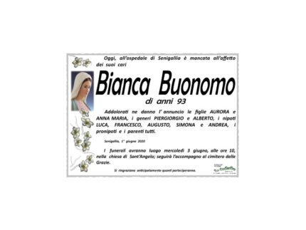 Necrologio Bianca Buonomo