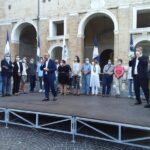 Candidati di Fratelli d'Italia in piazza Roma a Senigallia con Ignazio La Russa