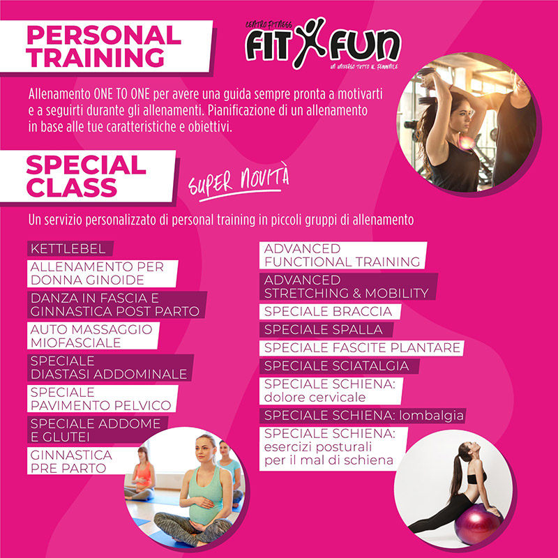 Personal training e Special Class alla palestra centro fitness FitxFun di Senigallia