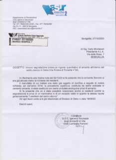 Amianto a Ostra: la risposta dell'Asur alla segnalazione dell'ALA