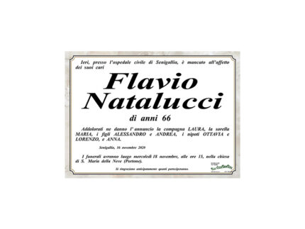 Necrologio Flavio Natalucci