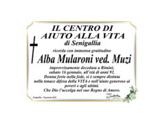 Il Centro di Aiuto alla Vita di Senigallia ricorda Alba Mularoni ved. Muzi