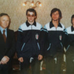 Giuseppe Orciari (primo a sinistra) con la squadra Tennistavolo Senigallia