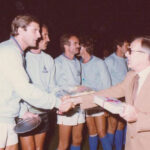 Italia vs Germania "Mexico '70" da sinistra: Facchetti, Albertosi, Mazzola, salutati dal Sindaco Giuseppe Orciari