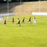 L'esultanza di Carsetti a Fossombrone per il 2-1
