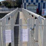 Ponte pedonale del porto chiuso per lavori