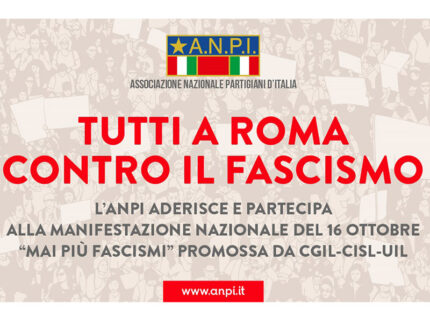 Anpi Senigallia aderisce alla manifestazione "Tutti a Roma contro il fascismo"